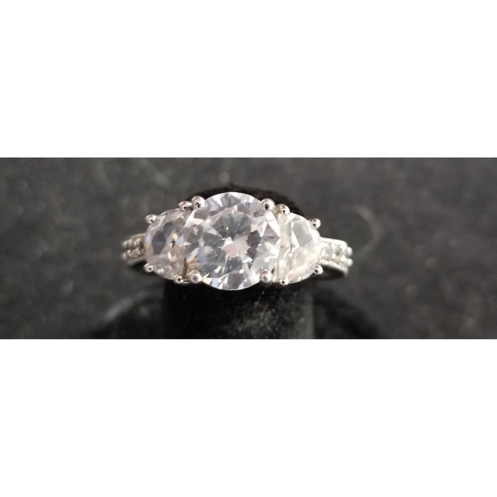 925 Cubic Zirconia PAJ signed Ring Size 8